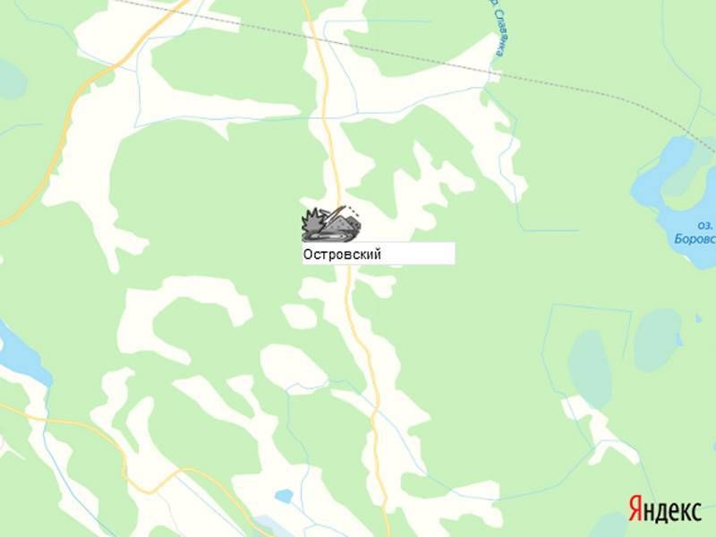 Островский карьер на карте