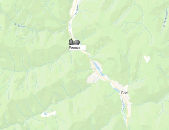 Карьер Риолит на карте