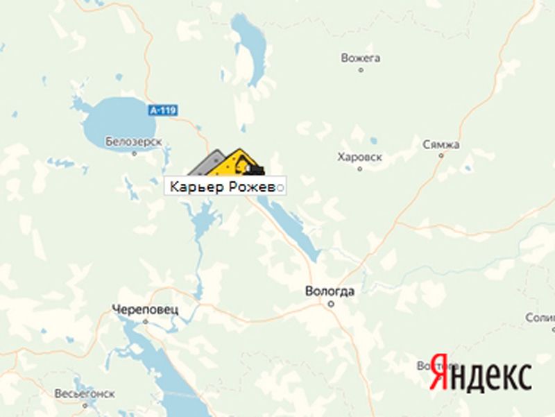 Рожево карьер на карте