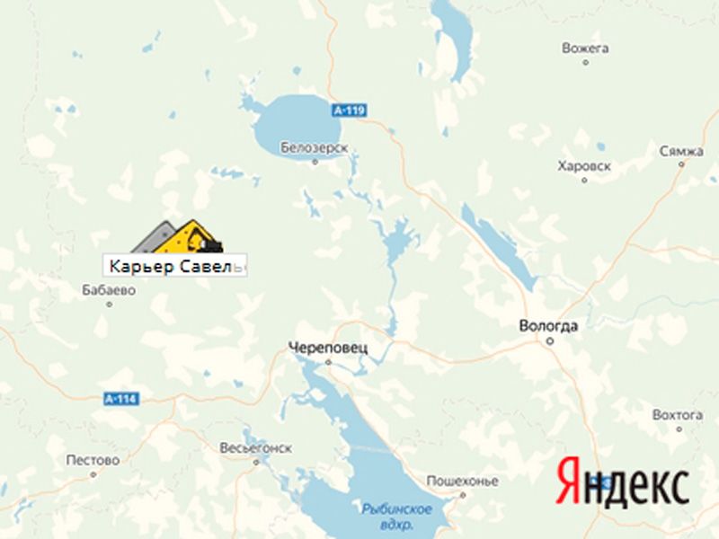 Савельевское карьер  на карте