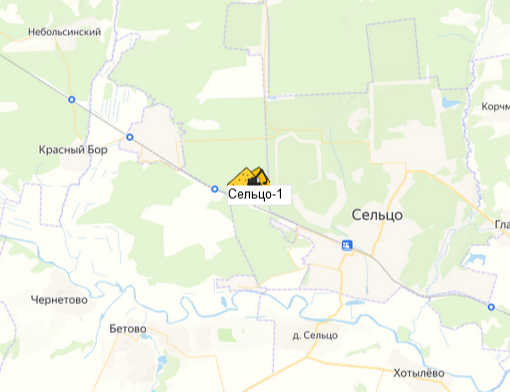 карьер Сельцо-1 на карте
