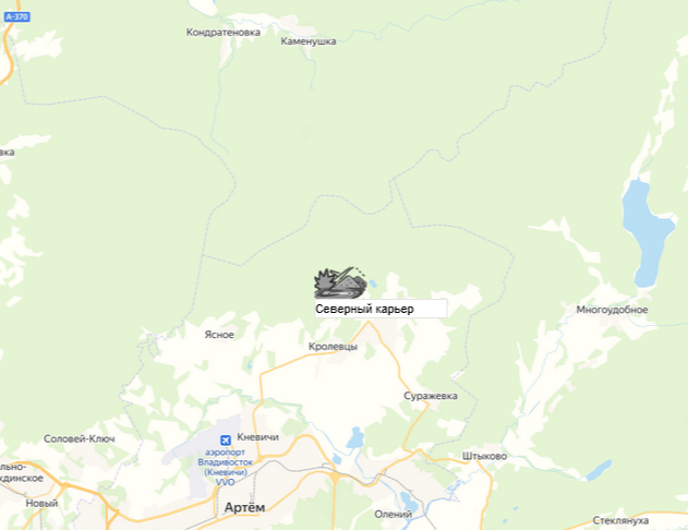 карьер Северный на карте