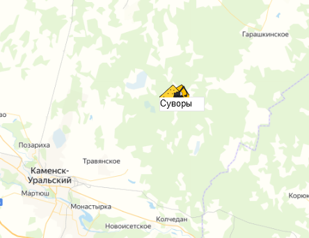 карьер Суворы на карте