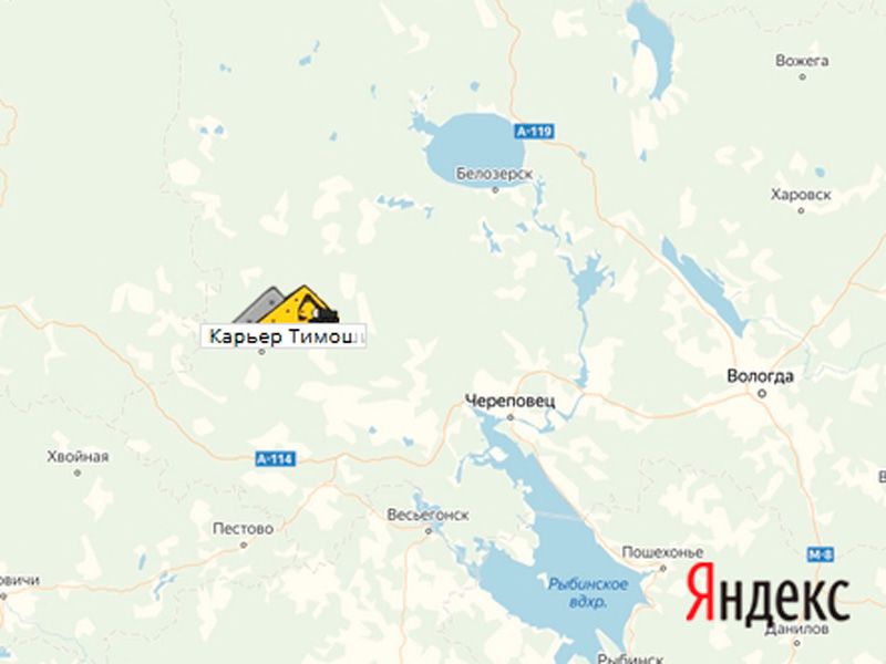 Тимошинское карьер  на карте