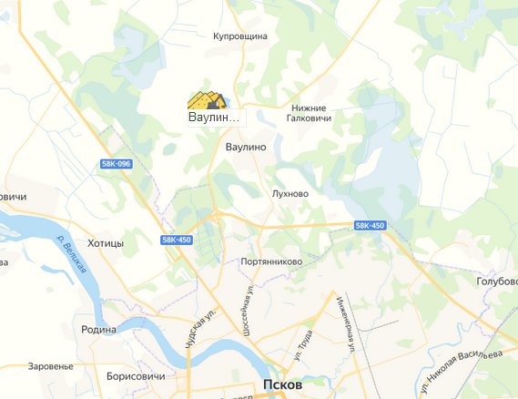 карьер Ваулины горы на карте