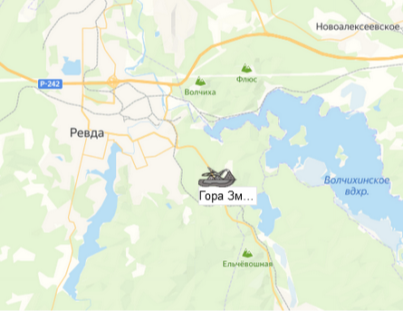 карьер гора змеевая  на карте