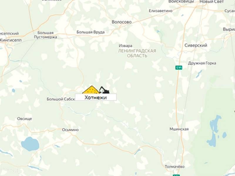 карьер Хотнежи на карте