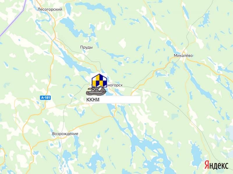 карьер ККНМ на карте