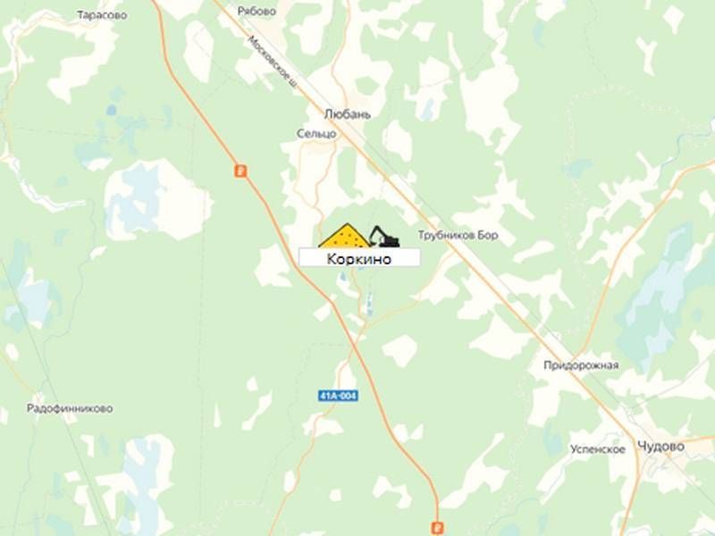 карьер Коркино на карте