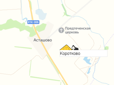 Карьер Коротково на карте