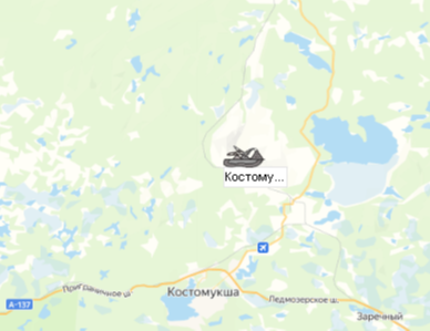Карьер Костомукшское на карте
