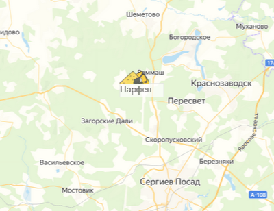 Парфеново карьер на карте