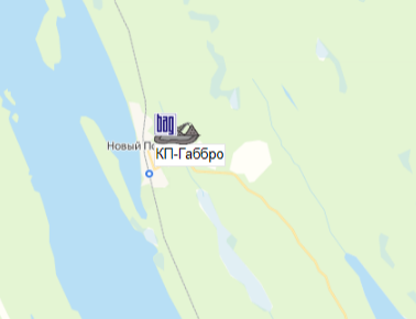 карьер КП-Габбро на карте