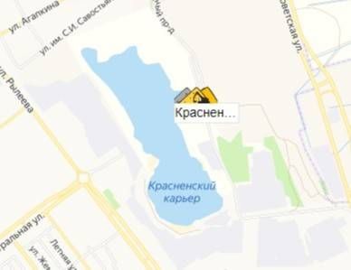 карьер Красненький на карте