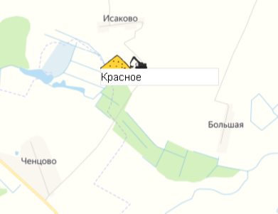 Карьер Красное на карте