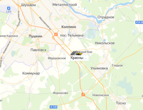площадка нерудных красный бор на карте