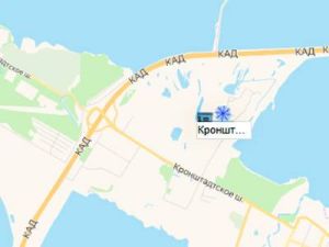 схема  проезда к снегоплавильному  пункту в Кронштадте