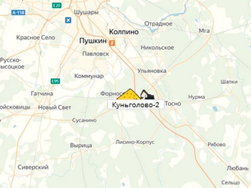 карьер Куньголово на карте