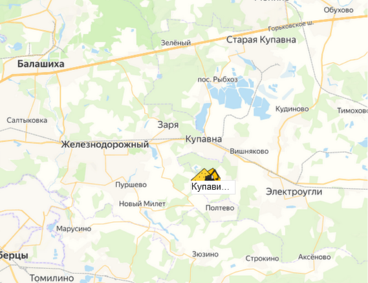 карьер Купавинский на карте