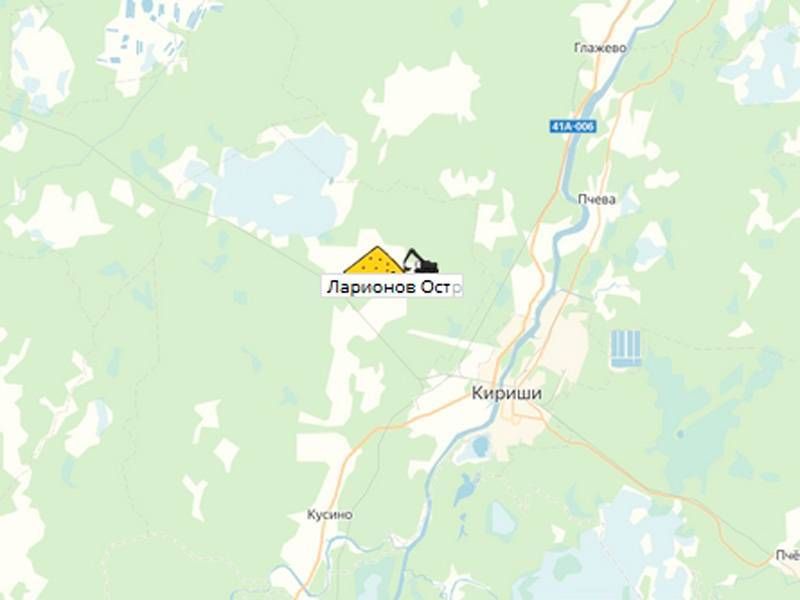 карьер Ларионов остров на карте