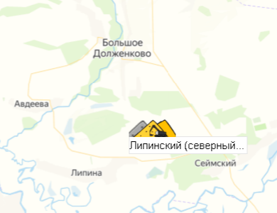 Карьер Липинский (северный фланг) на карте