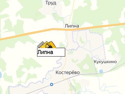 карьер Липна на карте