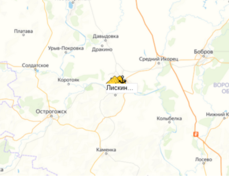 Лискинский порт на карте