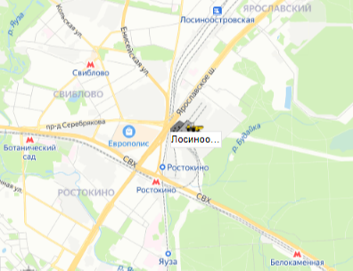 Перевалка Лосиноостровская на карте