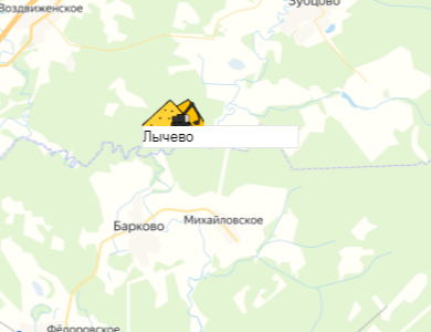 карьер Лычево на карте