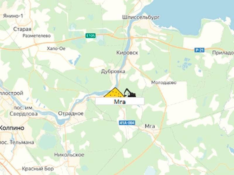 карьер Мга  на карте