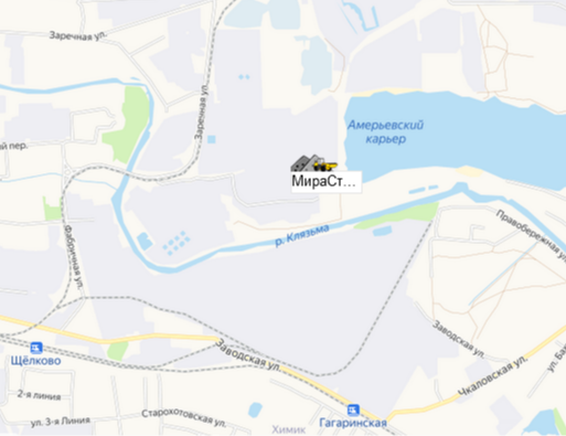 МираСтрой склад Московская область на карте