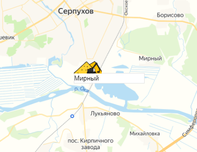 карьер Мирный на карте