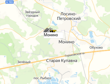 карьер Монино на карте