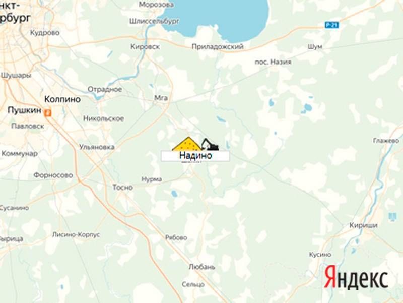 Надино карьер  на карте