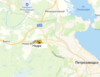 карьер Недра на карте