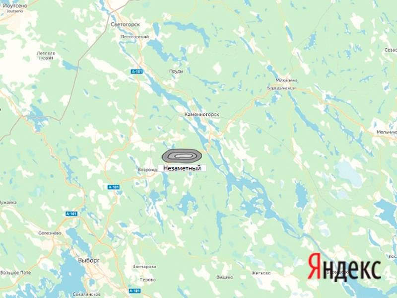 Незаметный  карьер на карте