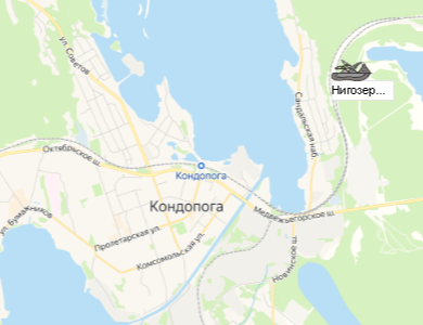 Карьер Нигозерское на карте