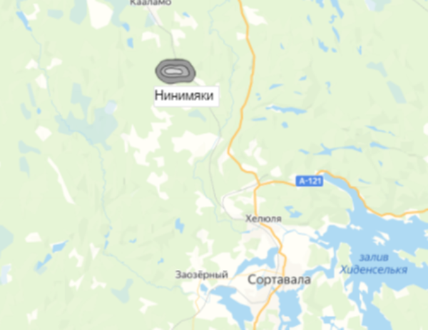 карьер Нинимяки на карте
