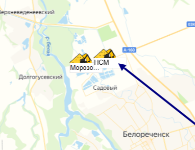 карьер НСМ-Кубань на карте