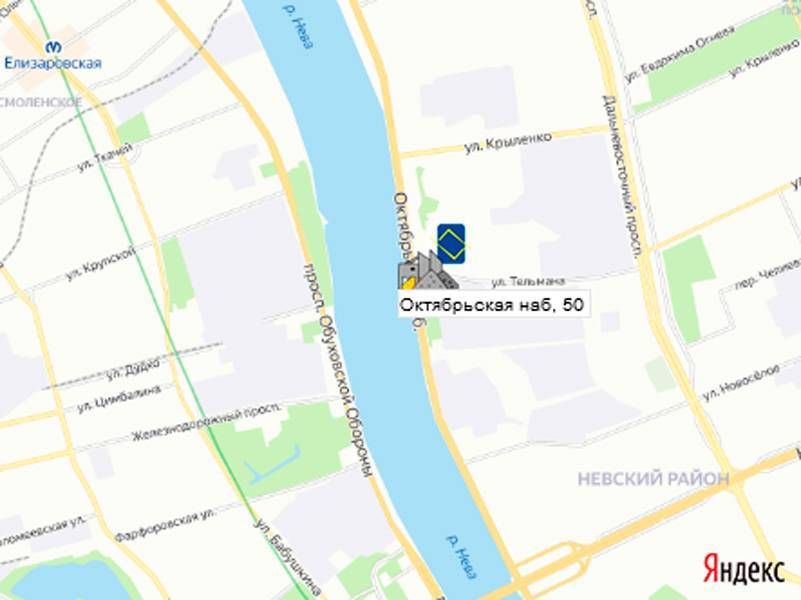 Октябрьская наб, 50 на карте