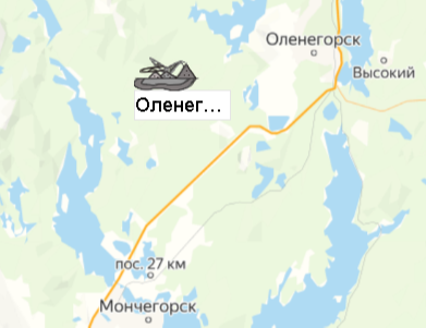 Оленегорский щебеночный завод  на карте