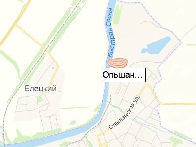 Ольшанский карьер на карте