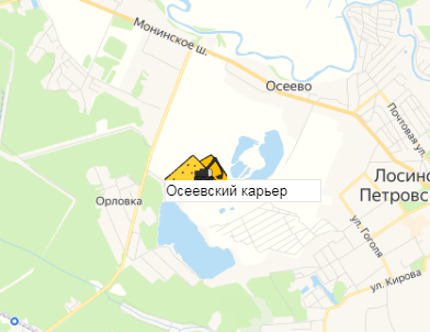 карьер Осеевский на карте