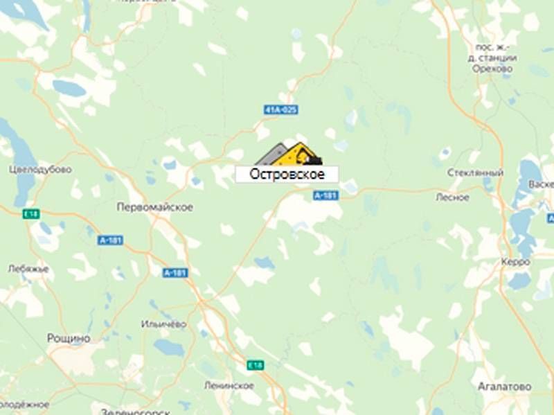 какрьер Островское на карте