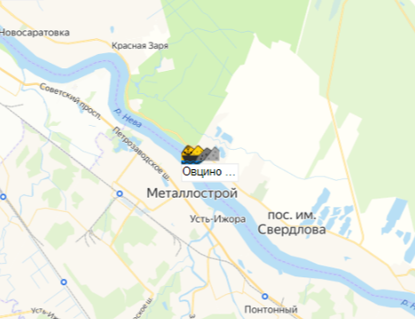 причал Овцино на карте