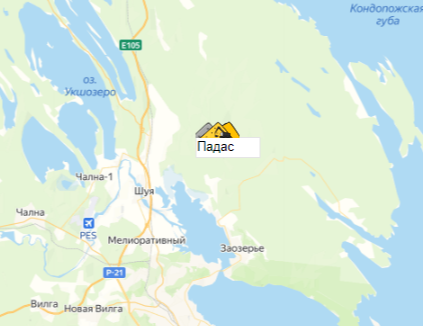 Карьер Падас на карте