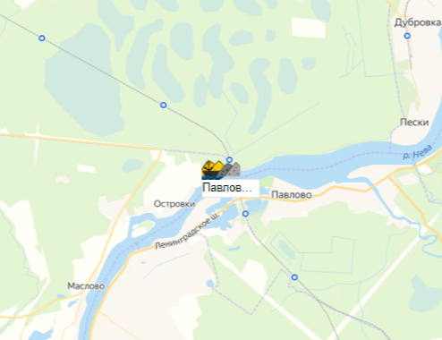 Причал Павлово щебень на карте
