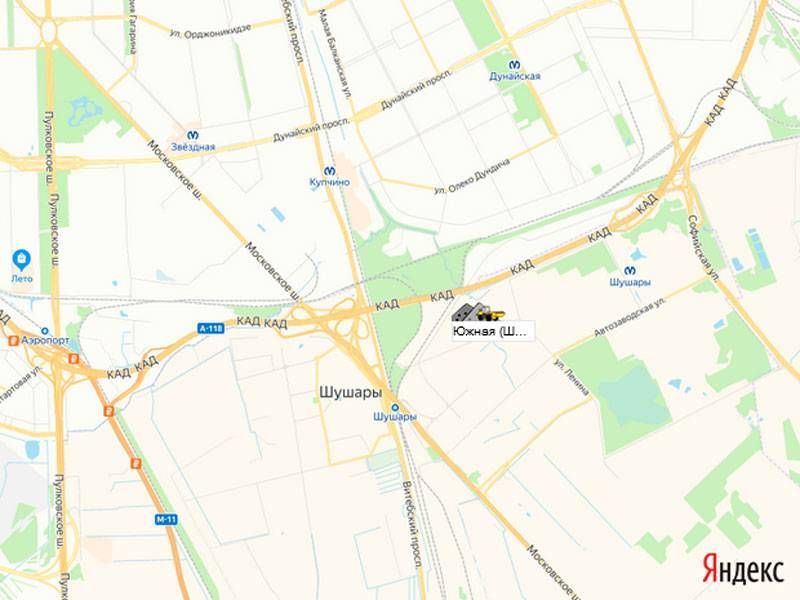 склад Южная Шушары на карте