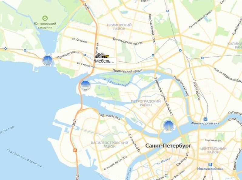 Мебельная ул. площадка щебня на карте