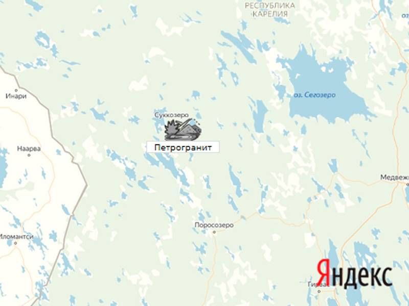 Карьер Петрогранит на карте